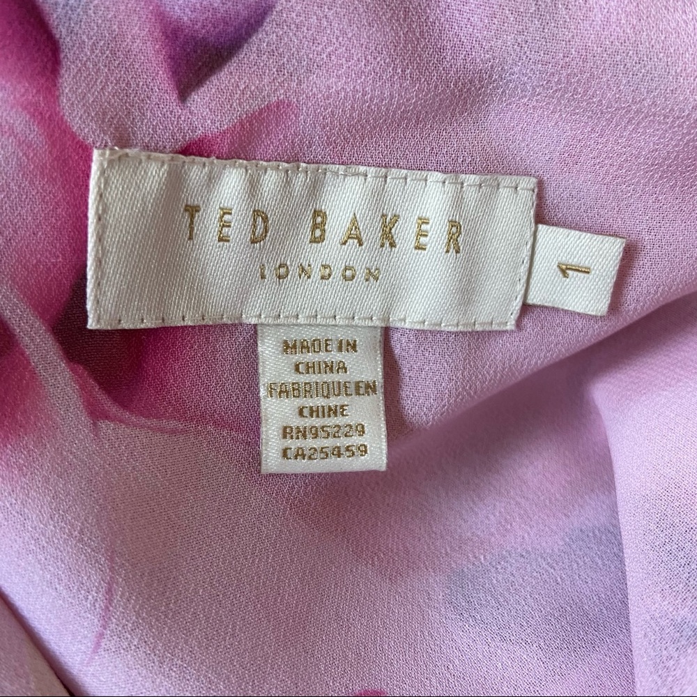 Ted Baker Floral Print Button-Down Blouse - Pink - Picture 8 of 9